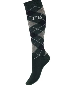 Chaussettes hautes à base de laine mérinos Argyle