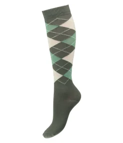 Chaussettes hautes à losanges Argyle