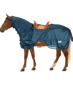 Couvre-reins anti-mouches pour chevaux western avec couvre-cou enroulable