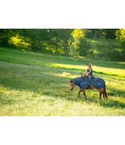 Couvre-reins anti-mouches pour chevaux western avec couvre-cou enroulable