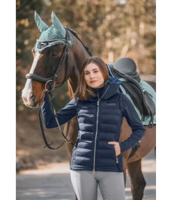 Gilet d'équitation softshell bi-matière à capuche Jessy