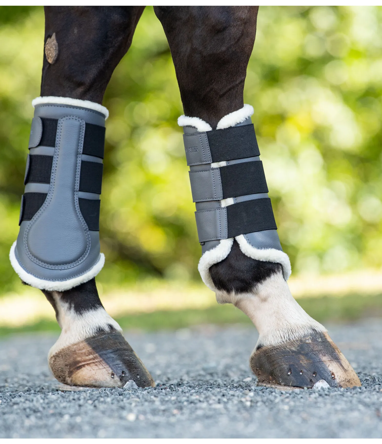 Guêtres de dressage postérieures en polaire Teddy