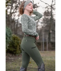 Pantalon d'équitation confort taille haute à fond intégral grip Juliane