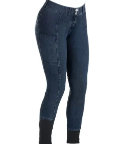 Pantalon d'équitation en jean à fond intégral grip Estelle