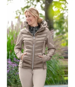 Veste d'équitation bi-matière à capuche Cora