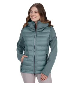 Veste d'équitation softshell bi-matière à capuche Celina